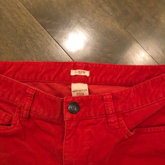 J Crew Factory Orange/red matchstick corduroys - Picture 2 of 2